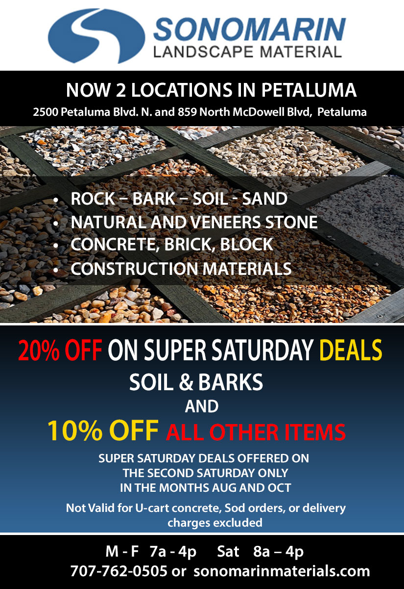 Sonomarin Landscape Materials (PETALUMA, CA) SPESHpage: Super Saturday Specials (bark ,  rock ,  landscape ,  landscape materials , )